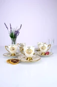 Digithome Milano 6 Kişilik 12 Parça Porselen Kahve Fincan Takımı Gold Yaldızlı Krem - VOGUE-113 C320.042 thumbnail 1