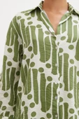 Modern Desen Modal Gömlek Yeşil thumbnail 3