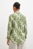 Modern Desen Modal Gömlek Yeşil thumbnail 4