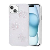 Apple iPhone 13 Kabartma Fiyonk Figürlü Parlak Eralli Silikon Kapak - 1