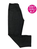 Kadın Desenli Kışlık İnce Yumuşak Süet Cepli Pijama Tek Alt - 4