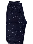 Kadın Desenli Kışlık İnce Yumuşak Süet Cepli Pijama Tek Alt - 10