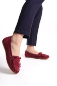 PS-100 Bordo Süet Püsküllü Günlük Kadın Babet - 2