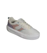 KİNETİX Kadın Siyah Pembe Cilt Kalın Taban Sneaker Spor Ayakkabı - 1