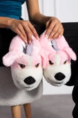 Albishoes Sevimli Köpek Hayvan Figürlü Peluş Yumuşak Taban Ev Botu Kışlık Hayvanlı Ev Panduf (30-40) - 2