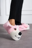 Albishoes Sevimli Köpek Hayvan Figürlü Peluş Yumuşak Taban Ev Botu Kışlık Hayvanlı Ev Panduf (30-40) - 1
