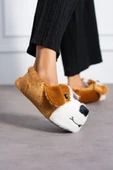 Albishoes Sevimli Köpek Hayvan Figürlü Peluş Yumuşak Taban Ev Botu Kışlık Hayvanlı Ev Panduf (30-40) - 1