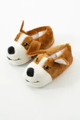Albishoes Sevimli Köpek Hayvan Figürlü Peluş Yumuşak Taban Ev Botu Kışlık Hayvanlı Ev Panduf (30-40) - 5