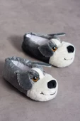 Albishoes Sevimli Köpek Hayvan Figürlü Peluş Yumuşak Taban Ev Botu Kışlık Hayvanlı Ev Panduf (30-40) - 3