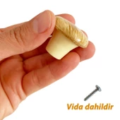 Sert Plastik Mantar Düğme Kulp Kayın Dolap Mobilya Mutfak Dolabı Çekmece Kapak Kulpu Kulbu - 2