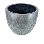 Bitki Tasarımı Gri Granit Toprak Saksı Saksılık Salon Çiçeklik - 19 CM - 5