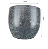 Bitki Tasarımı Gri Granit Toprak Saksı Saksılık Salon Çiçeklik - 19 CM - 2