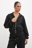 Fermuarlı Sweatshirt Siyah - 1