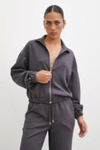 Fermuarlı Sweatshirt Füme - 1