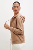 Fermuarlı Kapüşonlu Sweatshirt Kahve - 3