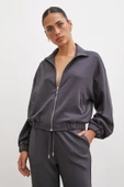 Fermuarlı Sweatshirt Füme - 6