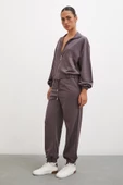 Fermuarlı Sweatshirt Kahve - 5