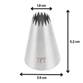 Büyük Boy Açık Yıldız 16 Diş Krema Duyu 35x18x52 Mm | İthal Krema Torbası Hediye (DY-7FT) - 2