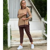 Lucky Life Kadın Kahve Kapşonlu Etek Ucu Detay Arma Ikili Takım - 2