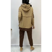 Lucky Life Kadın Kahve Kapşonlu Etek Ucu Detay Arma Ikili Takım - 5