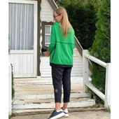 Lucky Life Kadın Yeşil Kapşonlu Etek Ucu Detay Arma Ikili Takım thumbnail 1