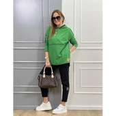 Lucky Life Kadın Yeşil Kapşonlu Etek Ucu Detay Arma Ikili Takım thumbnail 3