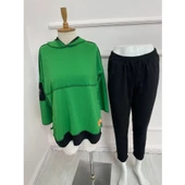 Lucky Life Kadın Yeşil Kapşonlu Etek Ucu Detay Arma Ikili Takım thumbnail 6