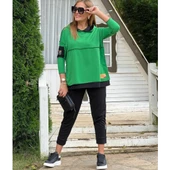 Lucky Life Kadın Yeşil Kapşonlu Etek Ucu Detay Arma Ikili Takım thumbnail 2