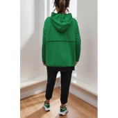 Lucky Life Kadın Yeşil Kapşonlu Etek Ucu Detay Arma Ikili Takım thumbnail 12