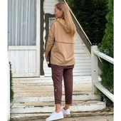 Lucky Life Kadın Kahve Kapşonlu Etek Ucu Detay Arma Ikili Takım - 1