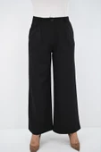 Kadın Pileli Yüksek Bel Bol Paça Pantolon 6299-25 - 2