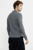 Polo Yaka Fitilli Triko Kazak - Füme - 6