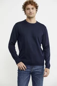 Sıfır Yaka Basic Triko Kazak - Lacivert thumbnail 2