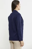Şal Yaka Düğmeli Triko Ceket - Lacivert thumbnail 6
