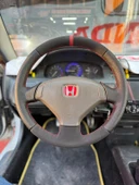Honda Civic 1992-1995 Araca Özel Direksiyon Kılıfı (Alcantra Nokta Kırmızı Yüzük) - 1