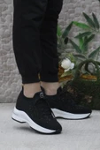 Fort Guja 24K304 Siyah Taş Detaylı Kalın Taban Sneaker Kadın Ayakkabı - 1