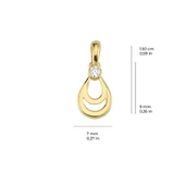 14 Ayar Altın Tek Taşlı Damlı Kolye Ucu 0,68 gr thumbnail 2