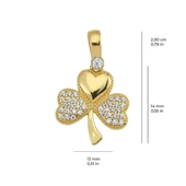 14 Ayar Altın Taşlı Yonca Kolye Ucu 1,46 gr thumbnail 2