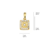 14 Ayar Altın Taşlı Kare Formlu Kolye Ucu 0,87 gr thumbnail 2