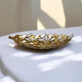 9 Parça Aynalı Konsol Seti Salon Takımı Aksesuar Gold Renk - 7