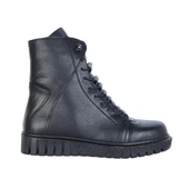 Castle Black 68324-2 Siyah %100 Deri Kadın Düz Bot - 1
