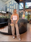 Kadın Eskitme Baggy Jean Mavi - 3