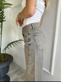 Kadın Eskitme Baggy Jean Mavi - 6