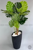 BİÇİÇEK   Yapay Monstera Ağacı 200 cm lux dış mekan saksıda thumbnail 7