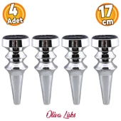 Oliva Gümüş Krom 17 Cm Mobilya Kanepe Koltuk Tv Ünitesi Konsol Yükseltme Ayağı Ayakları 4 Adet - 1