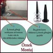 Oliva Gümüş Krom 17 Cm Mobilya Kanepe Koltuk Tv Ünitesi Konsol Yükseltme Ayağı Ayakları 4 Adet - 4