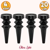 Oliva Siyah 20 cm Mobilya Kanepe Koltuk Tv Ünitesi Konsol Yükseltme Yükseltici Ayağı Ayakları 4 Adet thumbnail 1