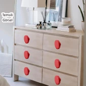 Plastik Yuvarlak 5 ADET Düz Kırmızı Renk Oda Mobilya Mutfak Dolabı Kapak Kulpu Çekmece Kulbu thumbnail 5