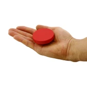 Plastik Yuvarlak 5 ADET Düz Kırmızı Renk Oda Mobilya Mutfak Dolabı Kapak Kulpu Çekmece Kulbu thumbnail 4