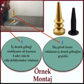 Oliva Mat Altın 20 cm Mobilya Kanepe Koltuk Tv Ünitesi Konsol Yükseltme Ayağı Ayakları 4 Adet - 4